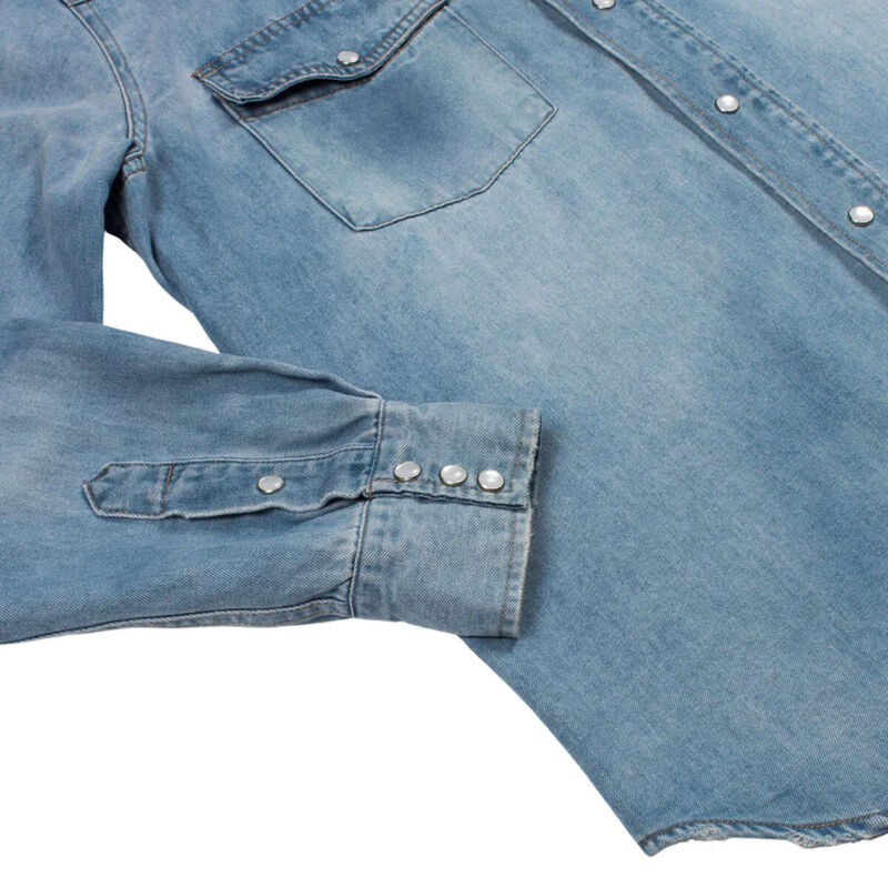 Sendero The Wyatt Pearl Snap Long Sleeve Denim Shirt Mens image number 4