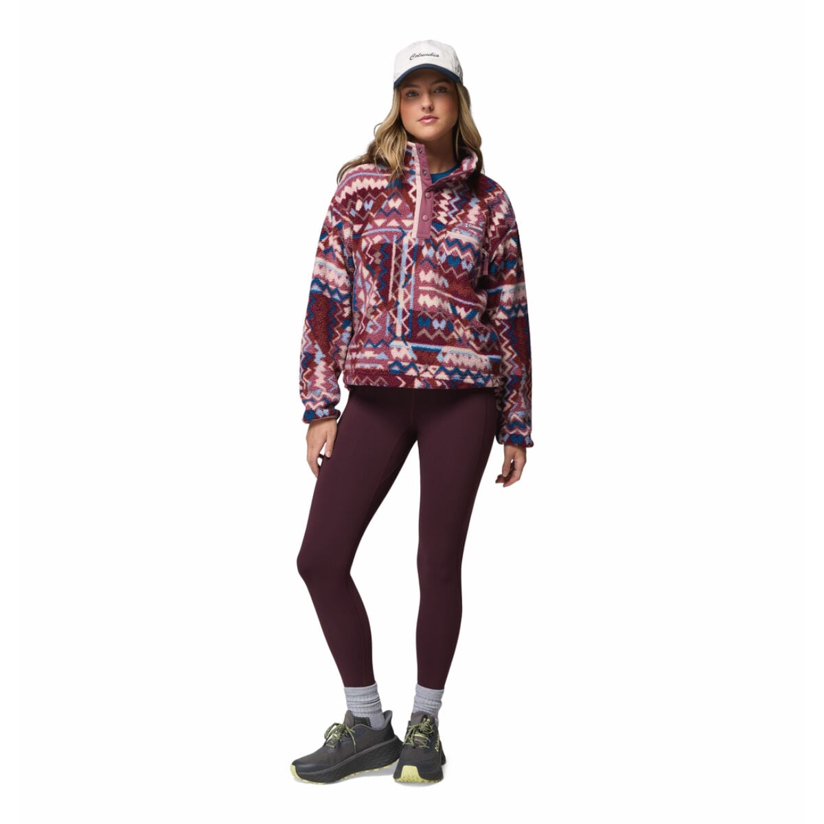 Columbia Helvetia II Printed Cropped Half Snap Fleece Pullover