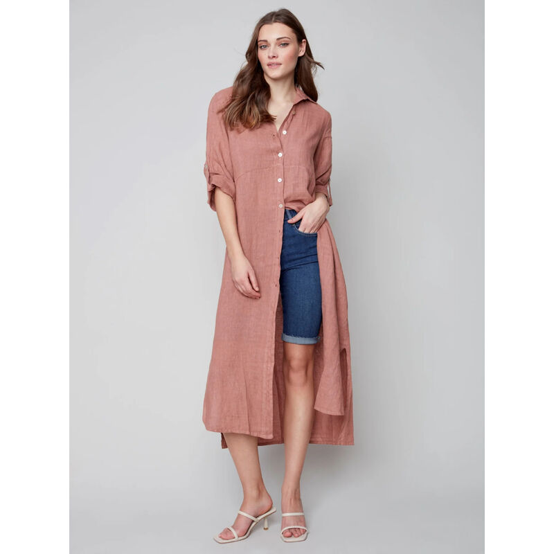 Charlie B Long Linen Duster Dress Womens image number 0