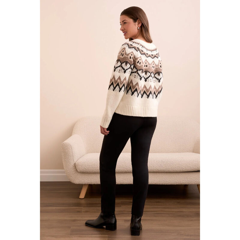 Tribal Fair Isle Button Front Sweater Cardigan Womens image number 1