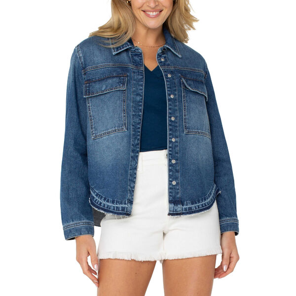 Liverpool Shirt Jacket With Slit Womens