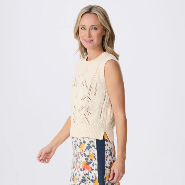 Krimson Klover Camille Sleeveless Pointelle Sweater Womens