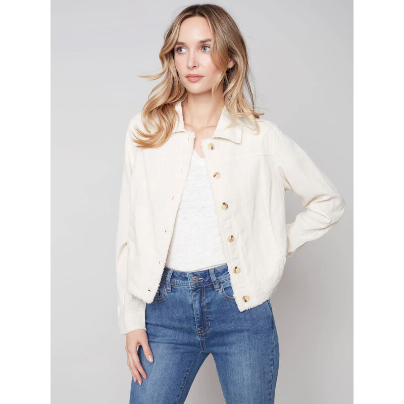 Charlie B Printed Linen Hooded Jacket Womens image number 2