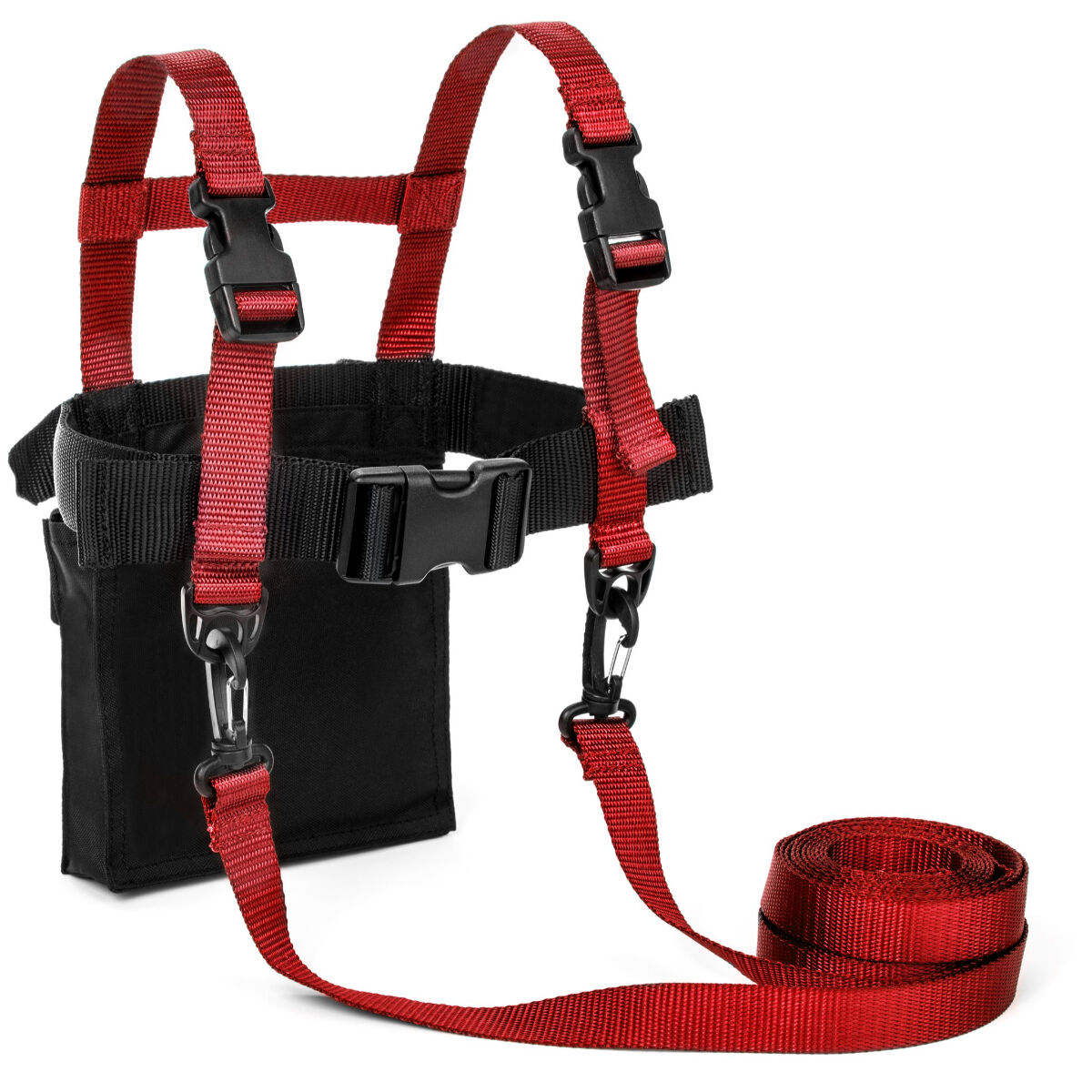 Red & Backpack Lucky Bums Kids Ski Harness w/ Grip N' Guide Handle 2 Leashes 