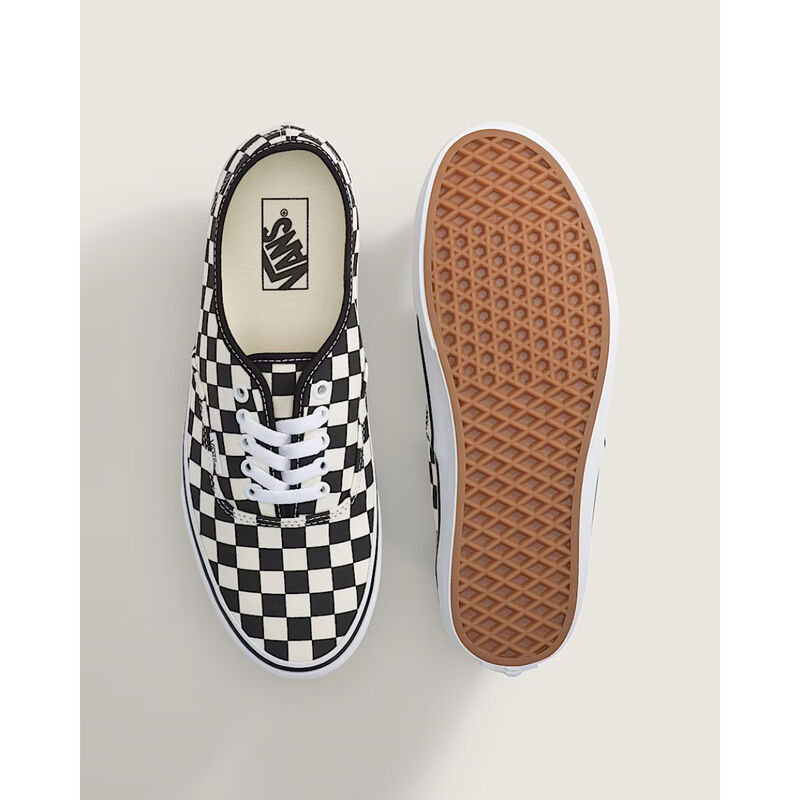 Vans Authentic Checkerboard Shoes Mens - Black/White image number 2