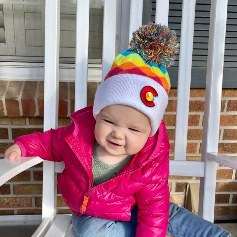 YoColorado Rainbow Argyle Beanie Kids image number 1