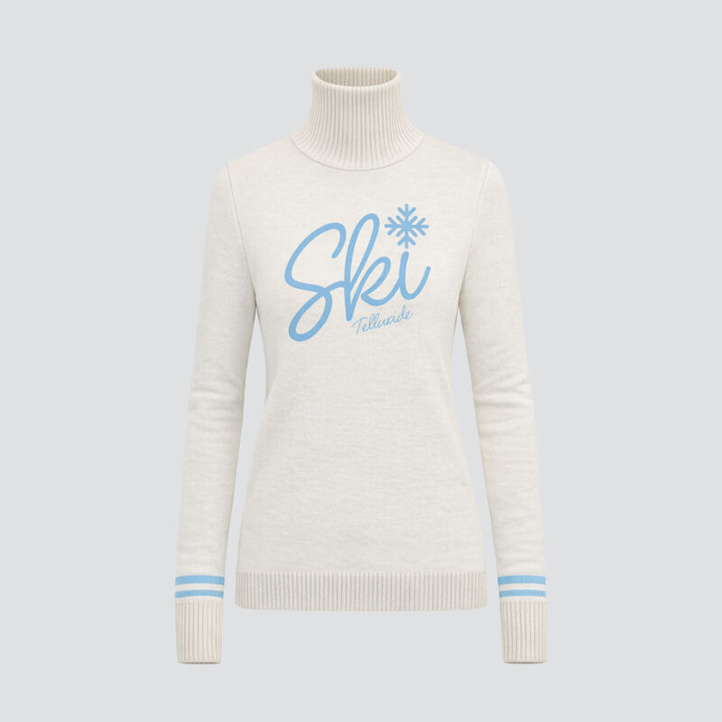MGG Ski Telluride Snowflake Merino Sweater Womens - White + Light Blue image number 0