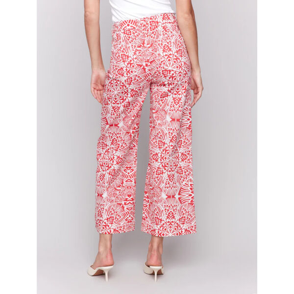 Charlie B Printed Cotton Flare Pants Womens