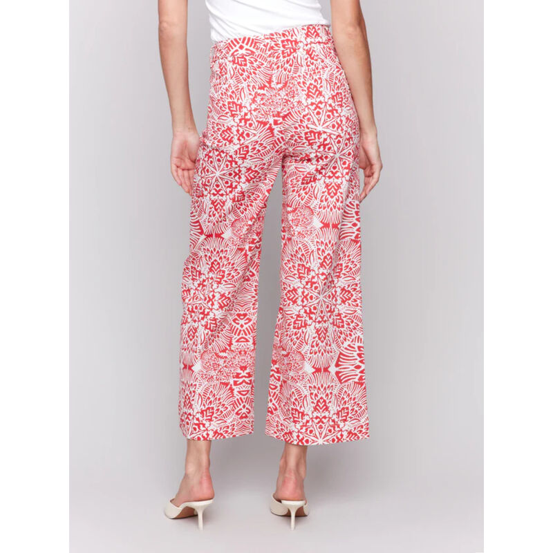 Charlie B Printed Cotton Flare Pants Womens image number 1