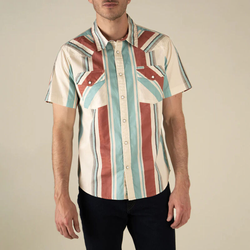 Sendero The Wyatt Pearl Snap Short Sleeve Serape Shirt Mens image number 1