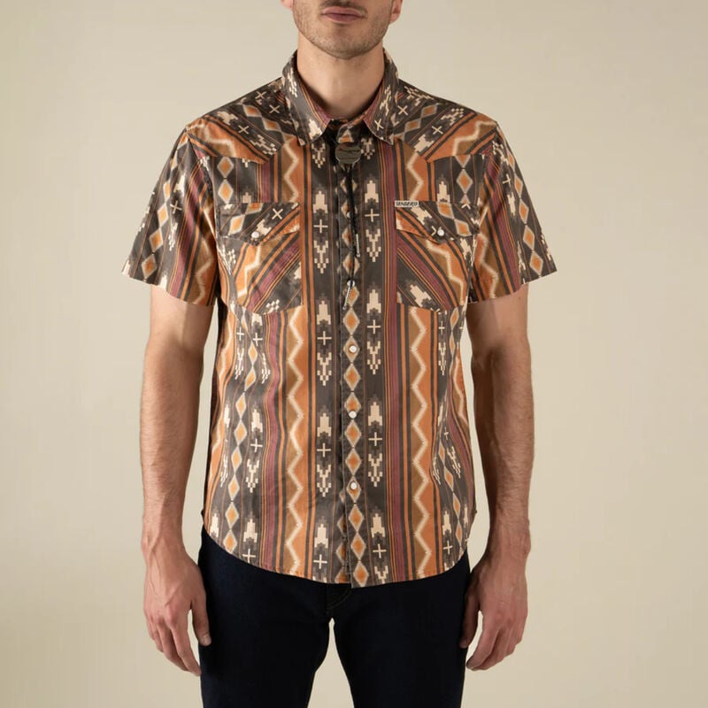 Sendero The Wyatt Pearl Snap Short Sleeve Serape Shirt Mens image number 1