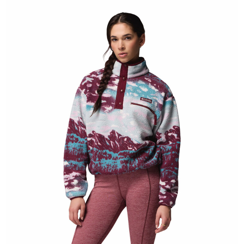 Columbia Helvetia II Printed Cropped Half Snap Fleece Pullover Womens image number 0