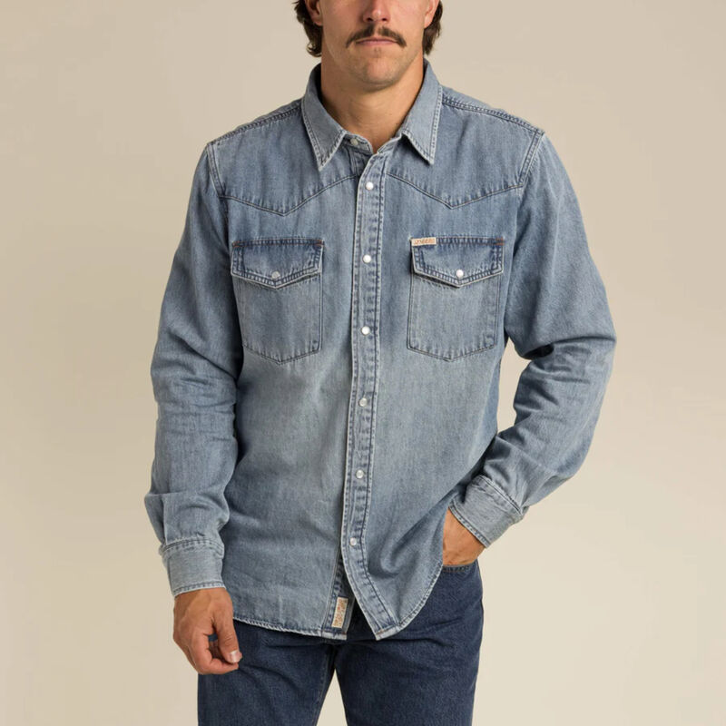 Sendero The Wyatt Pearl Snap Long Sleeve Denim Shirt Mens image number 1
