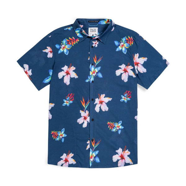Baja Llama Flower Powers Short Sleeve Shirts Mens