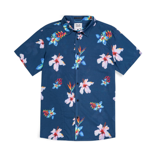 Baja Llama Flower Powers Short Sleeve Shirt Mens