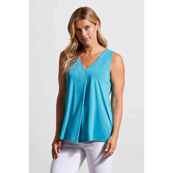 Tribal Pleated Sleeveless Modal Top Womens