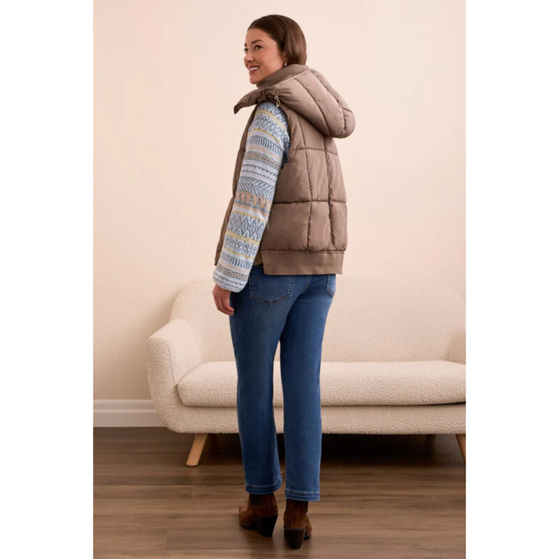 Tribal Quilted Puffer Vest Womens image number 1
