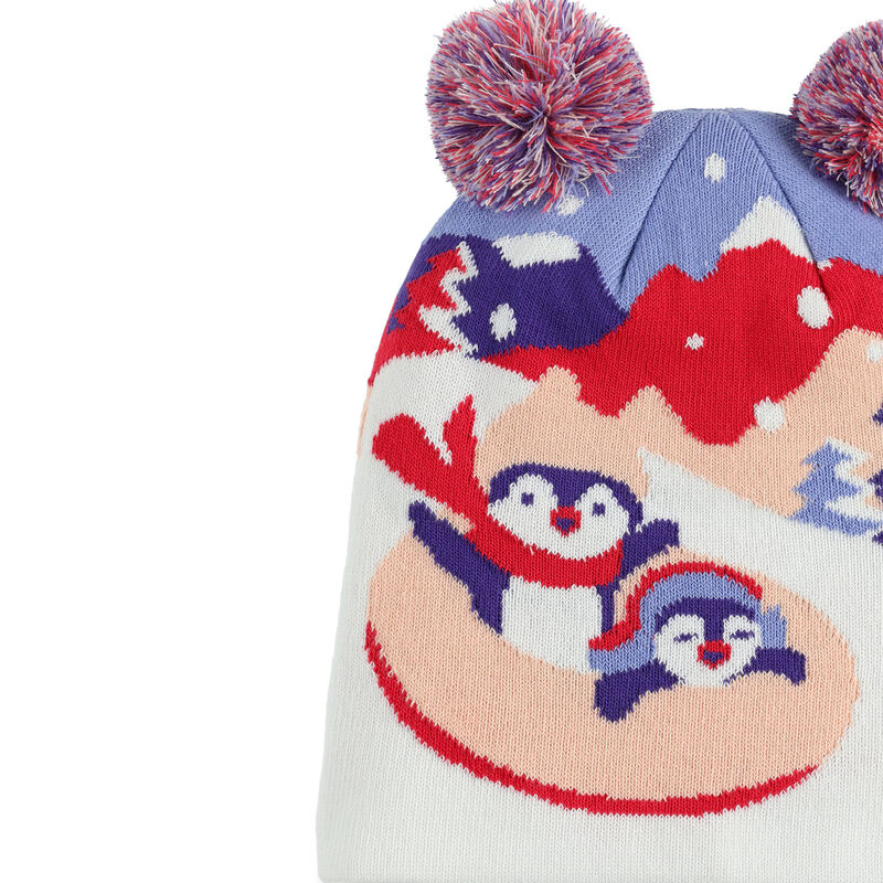 Spyder Penguin Double Pom Beanier Toddler Girls image number 2