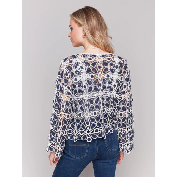 Charlie B Cotton Blend Crochet Top Womens