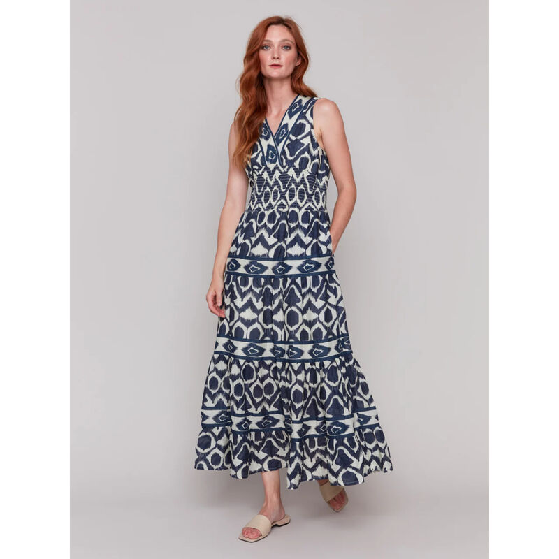 Charlie B Printed Sleeveless Cotton Maxi Dress Womens image number 0