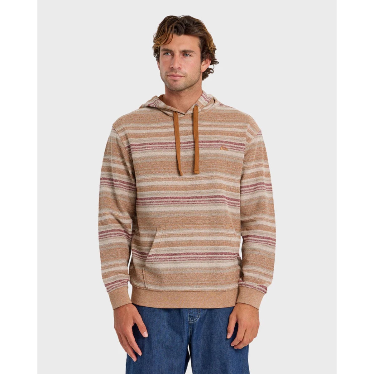 Quiksilver Great Otway Yarn-Dyed Stripe Pullover Hoodie Mens