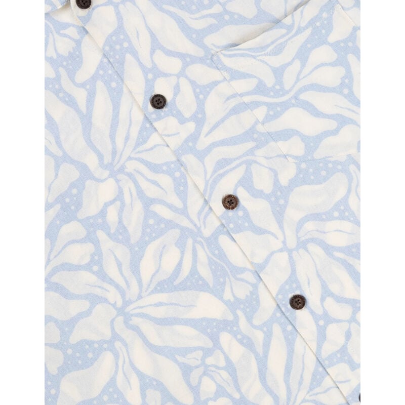 Baja Llama Leaf Me Blue Button Up Mens image number 2