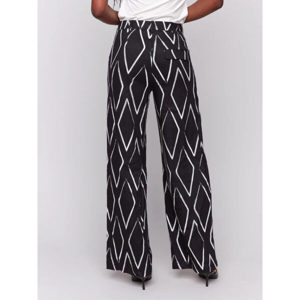 Charlie B Printed Linen Blend Pants Womens