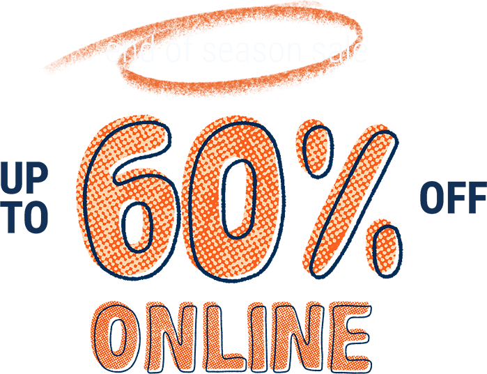end of season sale, up to 60% online