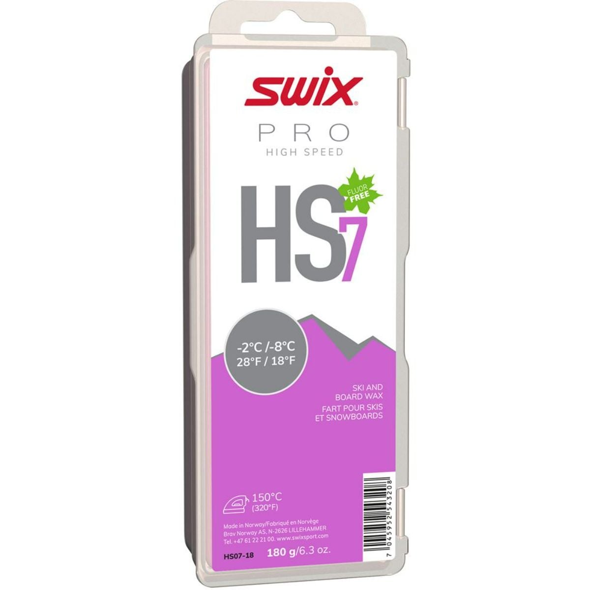 SWIX PRO HS7 ✕ ２ & HS8 ✕ 1 Swix HS7 Wax -2/-8C 180g | Christy Sports