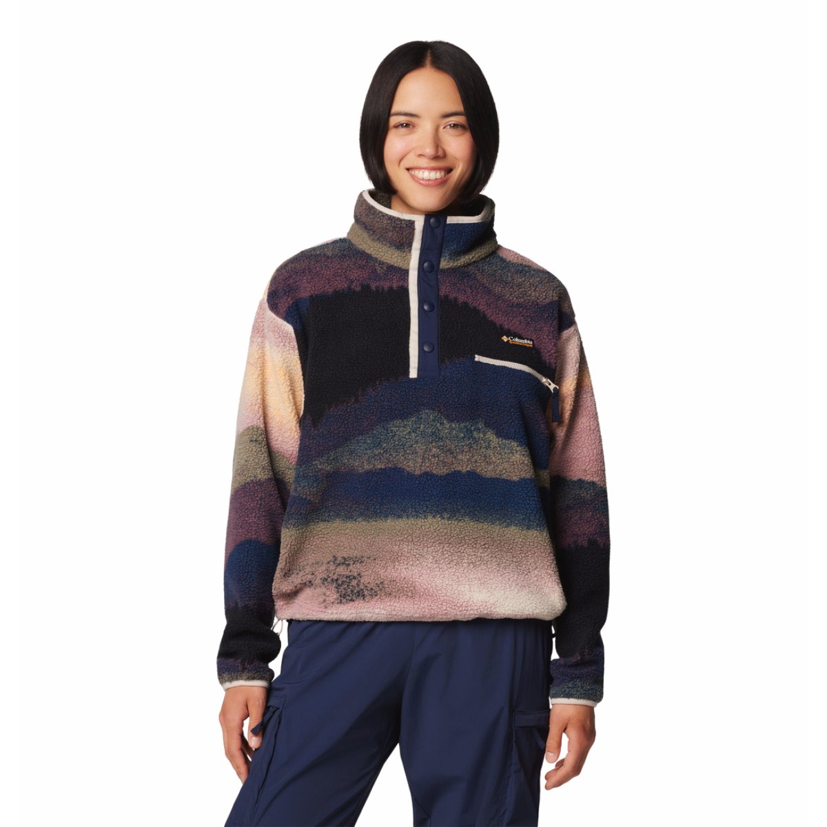 Columbia Helvetia II Printed Cropped Half Snap Fleece Pullover
