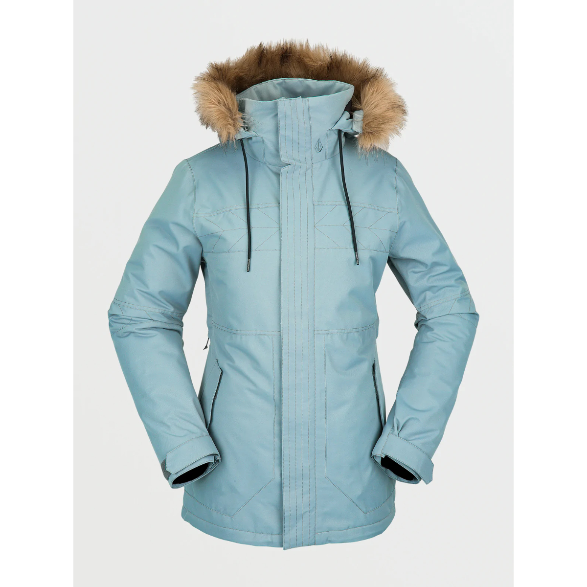VOLCOM ボルコム H0451905 FAWN INS JACKET 2018-2019モデル 表記サイズXS（US/EU）スノーボードジャケット グレーxブラック レディース Fawn Insulated Jacket - Black | Volcom Europe